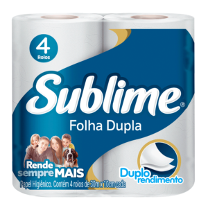 Papel Higiênico Folha Dupla SUBLIME 30m C/ 4 rolos