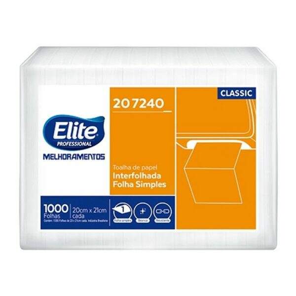 Toalha Interfolhado 100% Celulose ELITE C/ 1000 folhas
