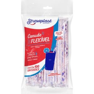 Canudo Flexivel STRAWPLAST C/ 100 unidades