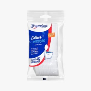 Colher Simples Refeição STRAWPLAST C/ 50 unidades